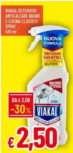 IperFamila VIAKAL Detersivo anticalcare bagno e cucina classico spray offerta