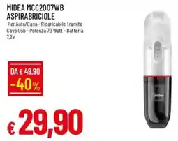IperFamila MIDEA MCC2007WB ASPIRABRICIOLE 70 watt offerta