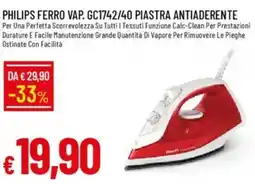 IperFamila PHILIPS FERRO VAP. GC1742/40 PIASTRA ANTIADERENTE offerta