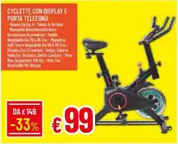 IperFamila CYCLETTE CON DISPLAY E PORTA TELEFONO offerta