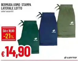 IperFamila BERMUDA UOMO STAMPA LATERALE LOTTO colori assortiti offerta