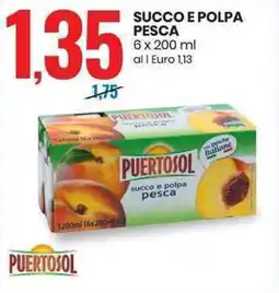 Eurospin Puertosol succo e polpa pesca offerta