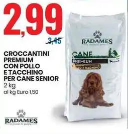 Eurospin Radames croccantini premium con pollo e tacchino per cane senior offerta