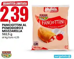 Eurospin Tre mulini panciottini al pomodoro e mozzarella offerta