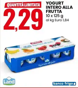 Eurospin Land yogurt intero alla frutta offerta