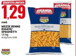 Eurospin Tre mulini mezze penne rigate/ spaghetti offerta