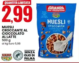 Eurospin Tre mulini muesli croccante al cioccolato al latte offerta