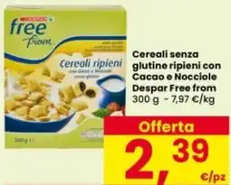 Interspar Cereali senza glutine ripieni con Cacao e Nocciole Despar Free from offerta