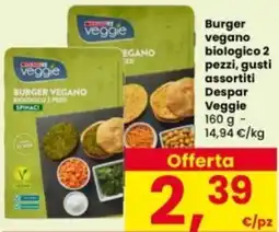 Interspar Burger vegano biologico 2 pezzi, gusti assortiti Despar Veggie offerta