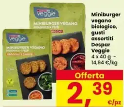 Interspar Miniburger vegano biologico, gusti assortiti Despar Veggie offerta