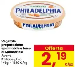Interspar Vegetale preparazione spalmabile a base di Mandorla e Avena Philadelphia offerta