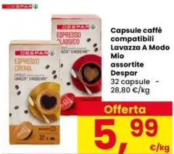 Interspar Capsule caffè compatibili Lavazza A Modo Mio assortite Despar offerta