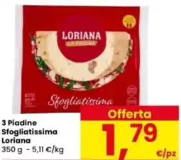 Interspar 3 Piadine Sfogliatissima Loriana offerta