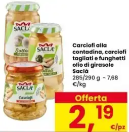 Interspar Carciofi alla contadina, carciofi tagliati e funghetti olio di girasole Saclà offerta