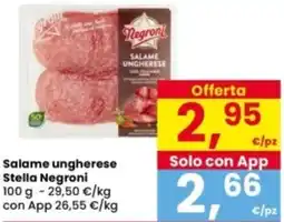 Interspar Salame ungherese Stella Negroni offerta