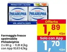 Interspar Formaggio fresco spalmabile Philadelphia offerta