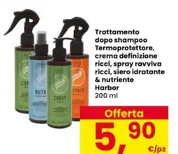 Interspar Trattamento dopo shampoo Termoprotettore, crema definizione ricci, spray ravviva ricci, siero idratante & nutriente Harbor offerta