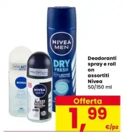 Interspar Deodoranti spray e roll on assortiti Nivea offerta