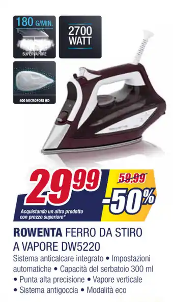 Trony Rowenta Ferro Da Stiro A Vapore DW5220 offerta