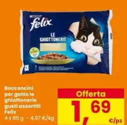 Interspar Bocconcini per gatto le ghiottonerie gusti assortiti Felix offerta
