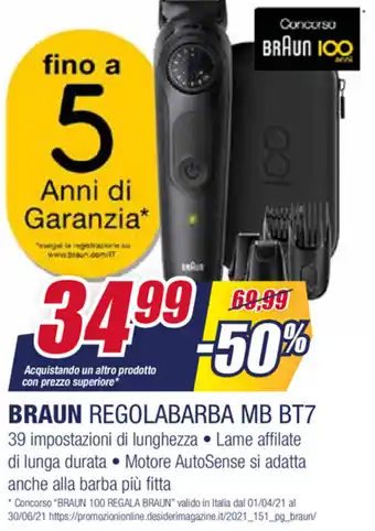 Trony Braun Regolabarba MB BT7 offerta