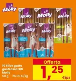 Interspar 10 Stick gatto gusti assortiti Molly offerta