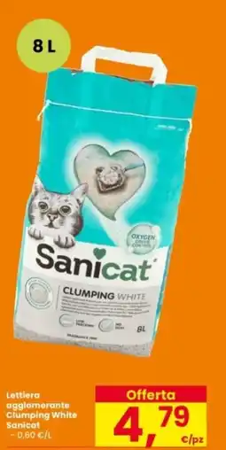 Interspar Lettiera agglomerante clumping White Sanicat offerta