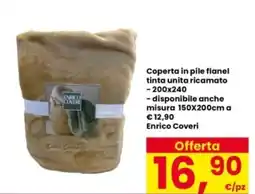 Interspar Coperta in pile flanel tinta unita ricamato offerta