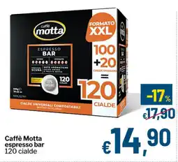 Qui Discount Caffè Motta espresso bar 120 cialde offerta