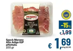 Qui Discount Speck Merano Alto Adige IGP affettato offerta