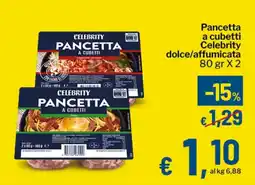 Qui Discount Pancetta a cubetti Celebrity dolce/affumicata offerta