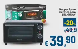 Qui Discount Kooper forno elettrico nero 15L 650W offerta