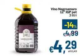 Qui Discount Vino Negroamaro 12° IGP pet offerta