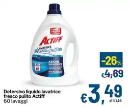 Qui Discount Detersivo liquido lavatrice fresco pulito Actiff offerta