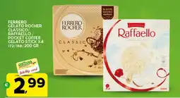 Extra Supermercati Ferrero gelato rocher classico/ raffaello/ pocket coffee gelato stick offerta