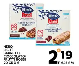 Extra Supermercati Hero light barrette cioccolato/ frutti rossi offerta