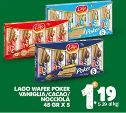 Extra Supermercati Lago wafer poker vaniglia/cacao/ nocciola offerta
