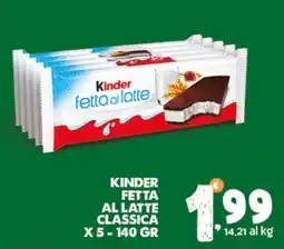 Extra Supermercati Kinder fetta al latte classica offerta