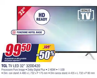 Trony TCL TV LED 32" 32DD420 offerta