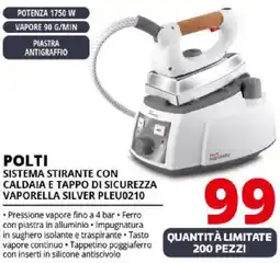 Comet POLTI SISTEMA STIRANTE CON CALDAIA E TAPPO DI SICUREZZA VAPORELLA SILVER PLEU0210 offerta
