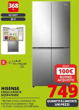Comet HISENSE FRIGO 4 PORTE RQ5P470SEIE offerta
