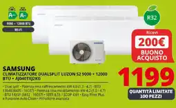 Comet SAMSUNG CLIMATIZZATORE DUALSPLIT LUZON S2 9000 + 12000 BTU + AJ040TXJ2KG offerta