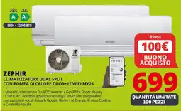 Comet ZEPHIR CLIMATIZZATORE DUAL SPLIT CON POMPA DI CALORE DUO9+12 WIFI MY24 offerta