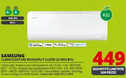 Comet SAMSUNG CLIMATIZZATORE MONOSPLIT LUZON S2 9000 BTU offerta