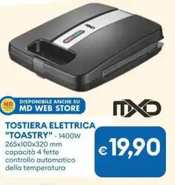 MD Discount MXD Tostiera elettrica "toastry" - 1400W offerta