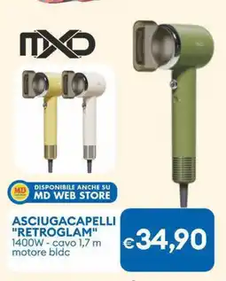 MD Discount MXD Asciugacapelli "retroglam" offerta