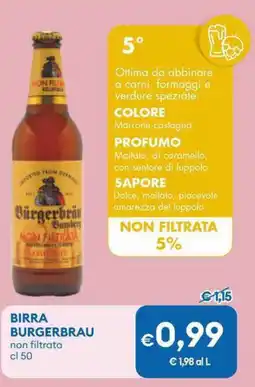 MD Discount Birra BURGERBRAU non filtrata offerta