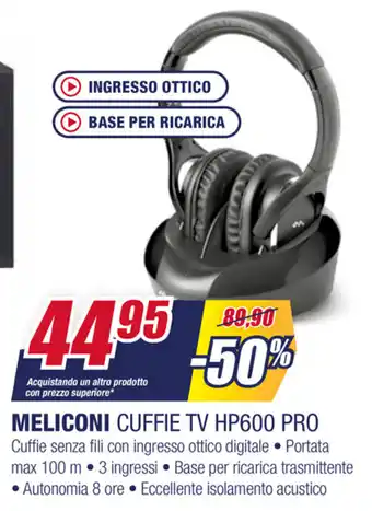 Trony Meliconi Cuffie TV HP600 Pro offerta