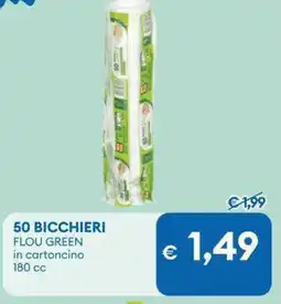 MD Discount 50 bicchieri FLOU GREEN offerta