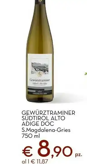 Conad Gewurztraminer sudtirol offerta
